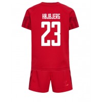 Camisa de time de futebol Dinamarca Pierre-Emile Hojbjerg #23 Replicas 1º Equipamento Infantil Mundo 2022 Manga Curta (+ Calças curtas)